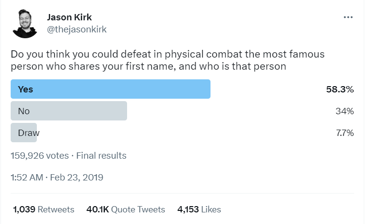 Tweetul viral al lui Jason Kirk care pune o întrebare