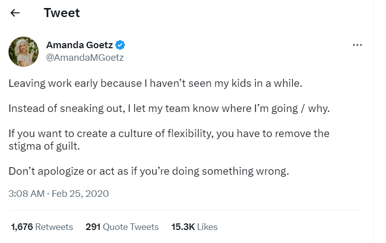 Tweetul viral al Amanda Goetz care împărtășește povestea personală