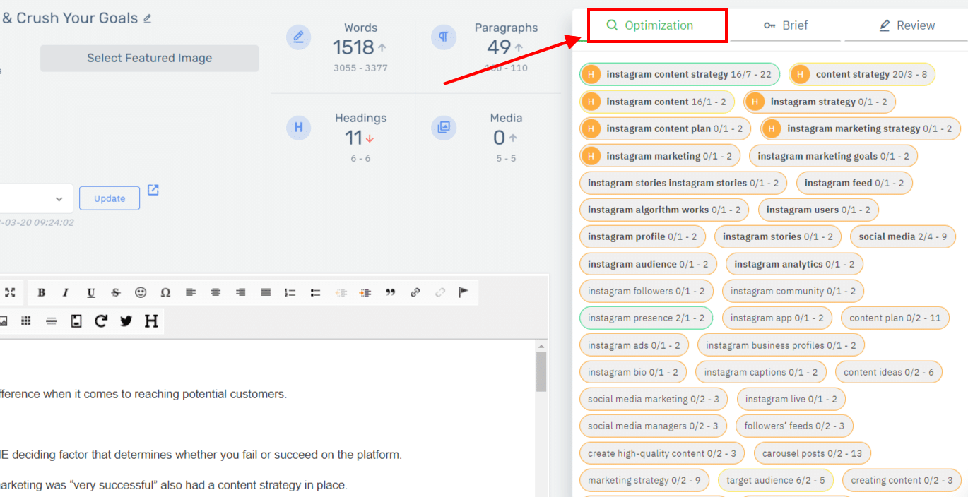 geniş ölçekte içerik - optimizasyon penceresi