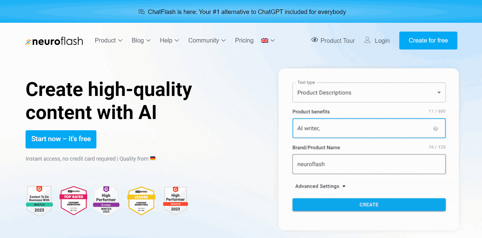 ทางเลือกของ Jasper AI - Neuroflash