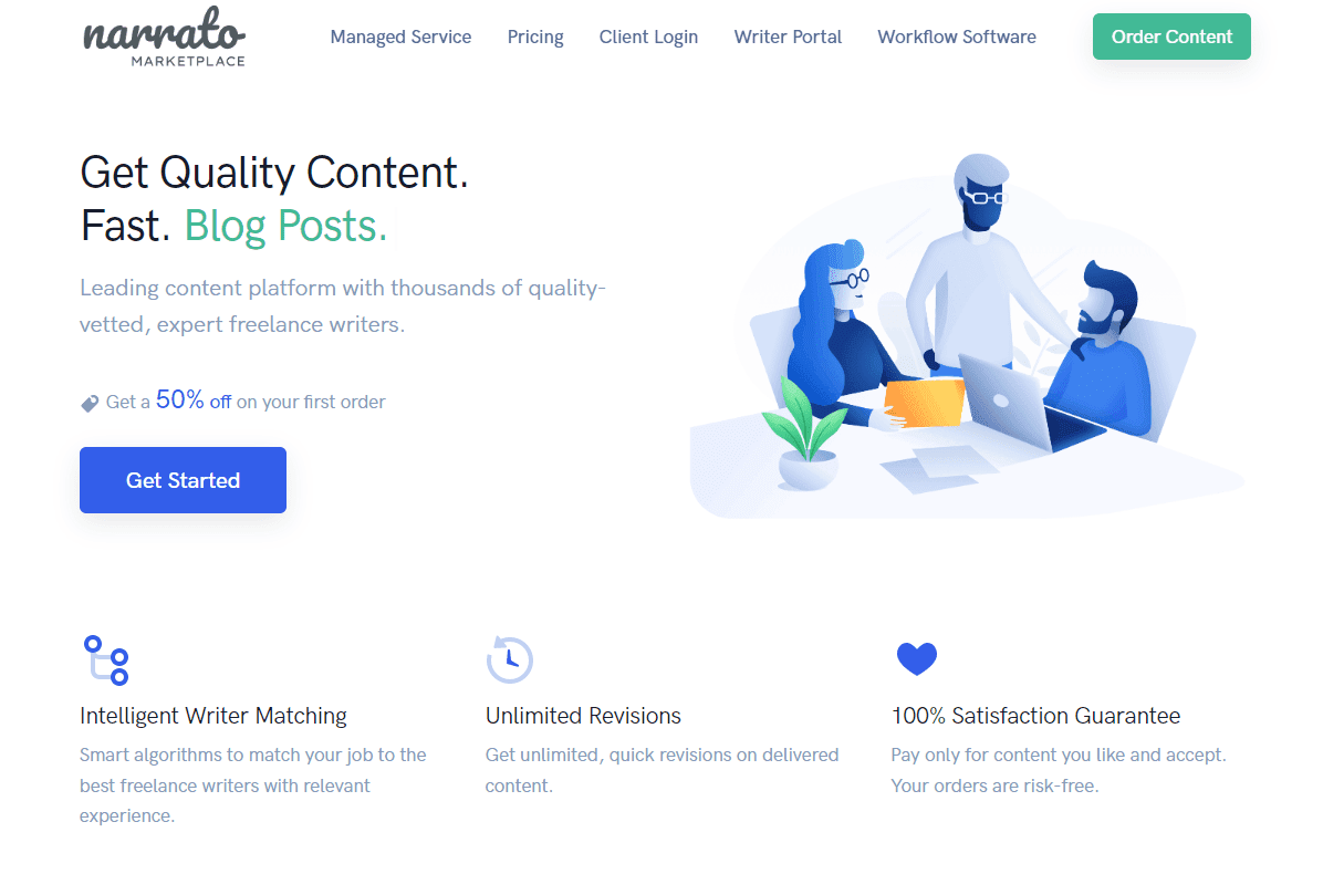 Contrate redatores de blog no Narrato Marketplace
