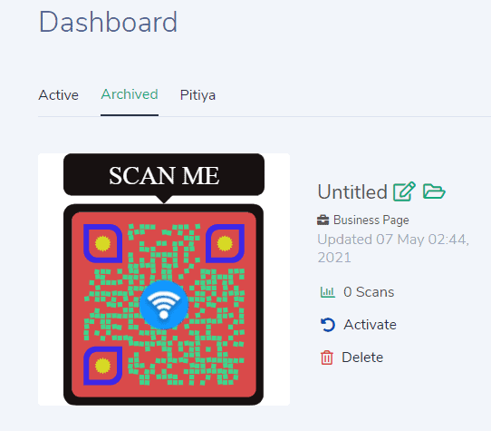 아카이브 qr 코드