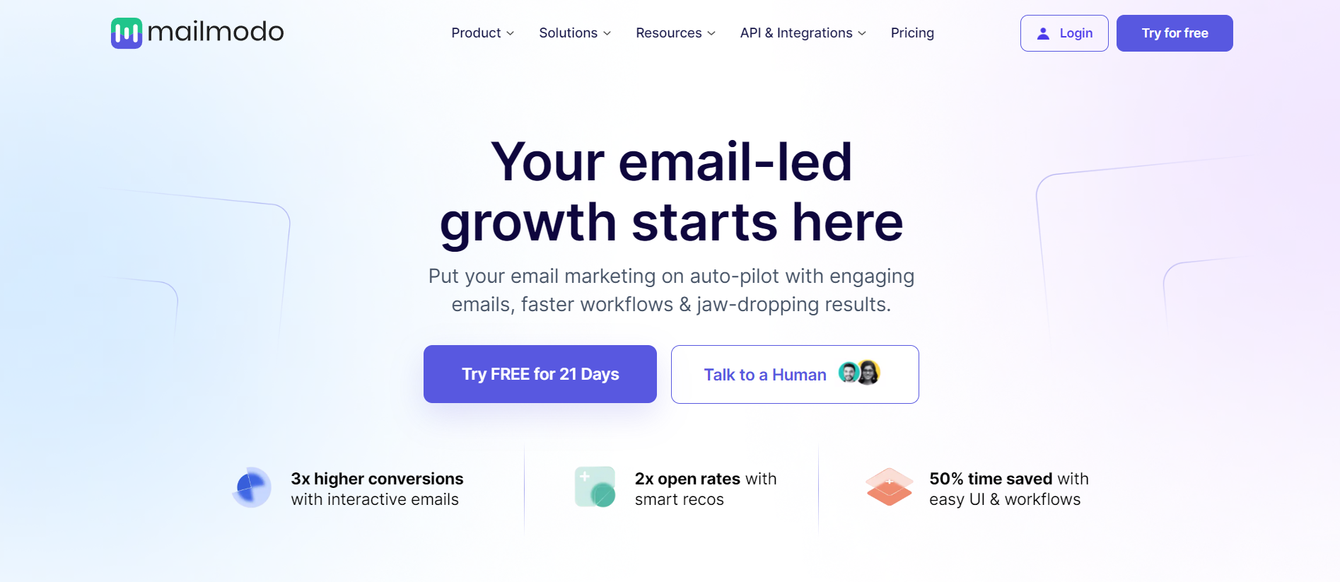 Mailmodo: ferramenta de marketing por e-mail de IA