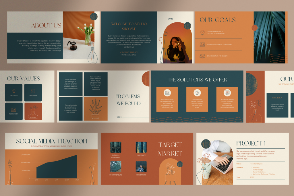 desain pitch deck modern