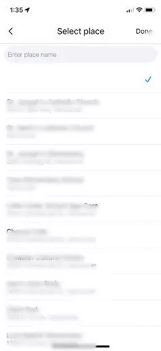 Application Waze lors de l'ajout d'un nom d'entreprise Waze.