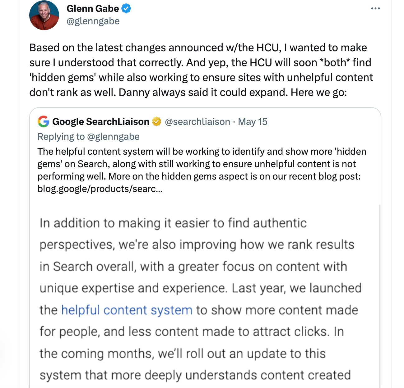 Tweet sobre atualização do Hidden Gem