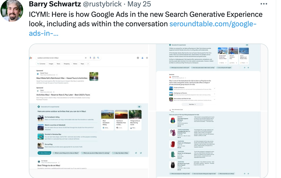 Screenshot n. 3 del tweet sull'impatto dell'aggiornamento della ricerca Google