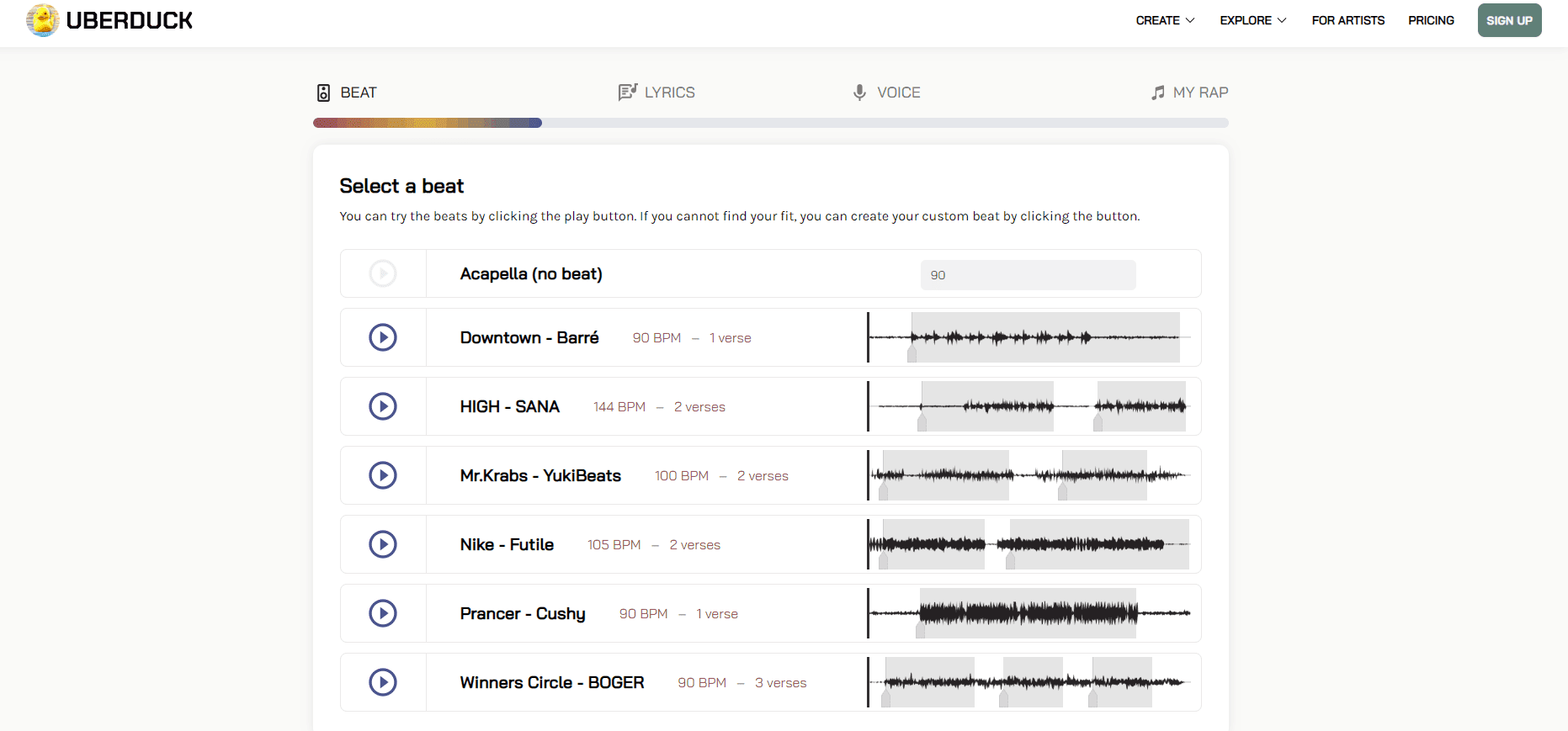 用於營銷和內容創建的 AI 工具 - Uberduck