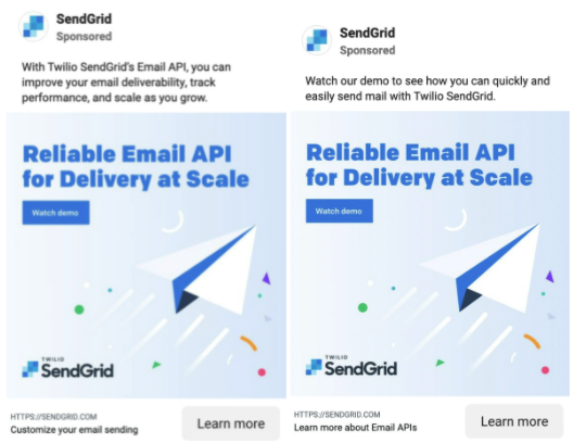 SendGrid 페이스북 광고