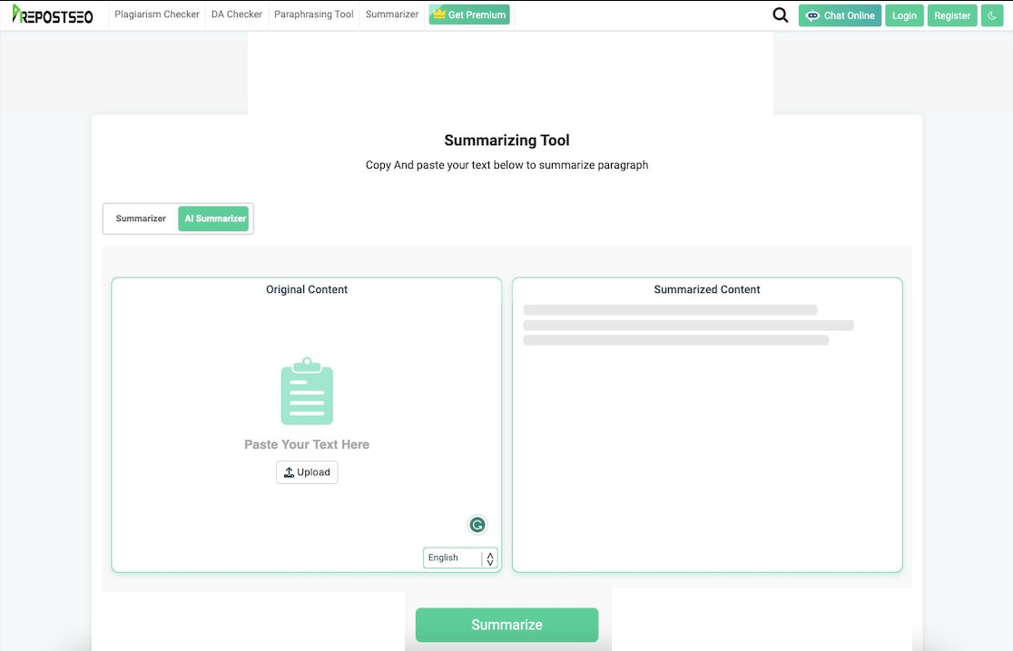 AI 摘要生成器:PrepostSEO