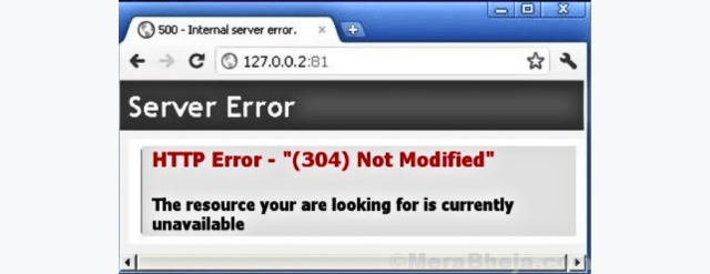 HTTP エラー 304