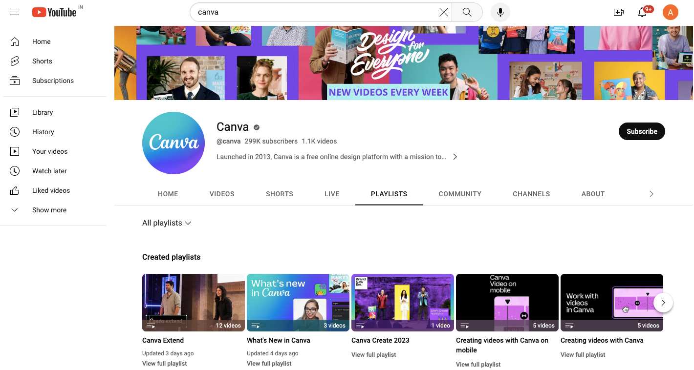 Canva-Marketingstrategie: YouTube