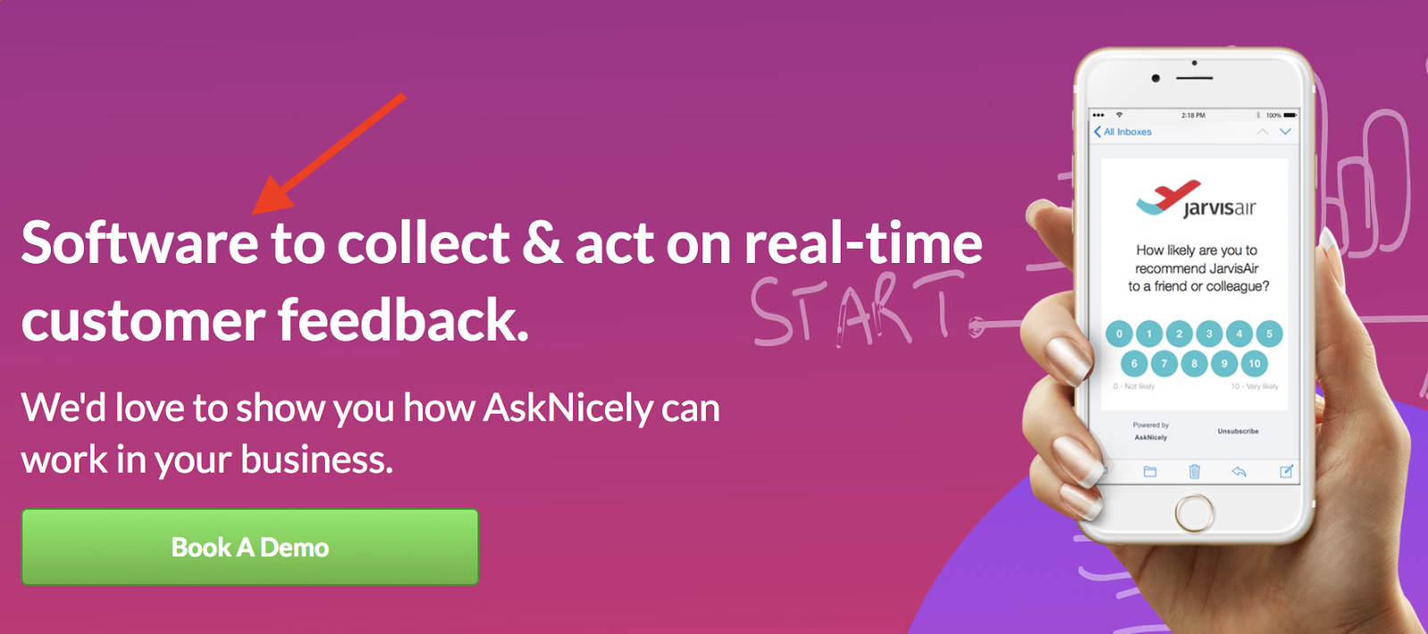 AskNicely 방문 페이지