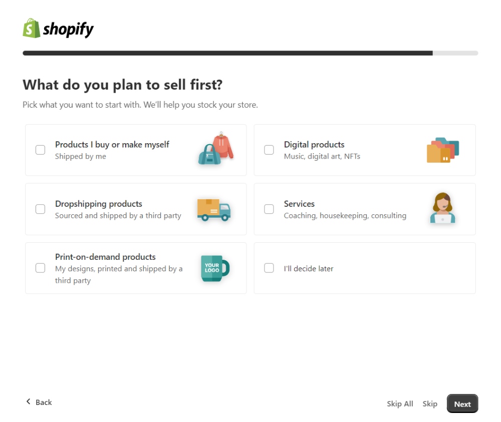 Interfață Shopify