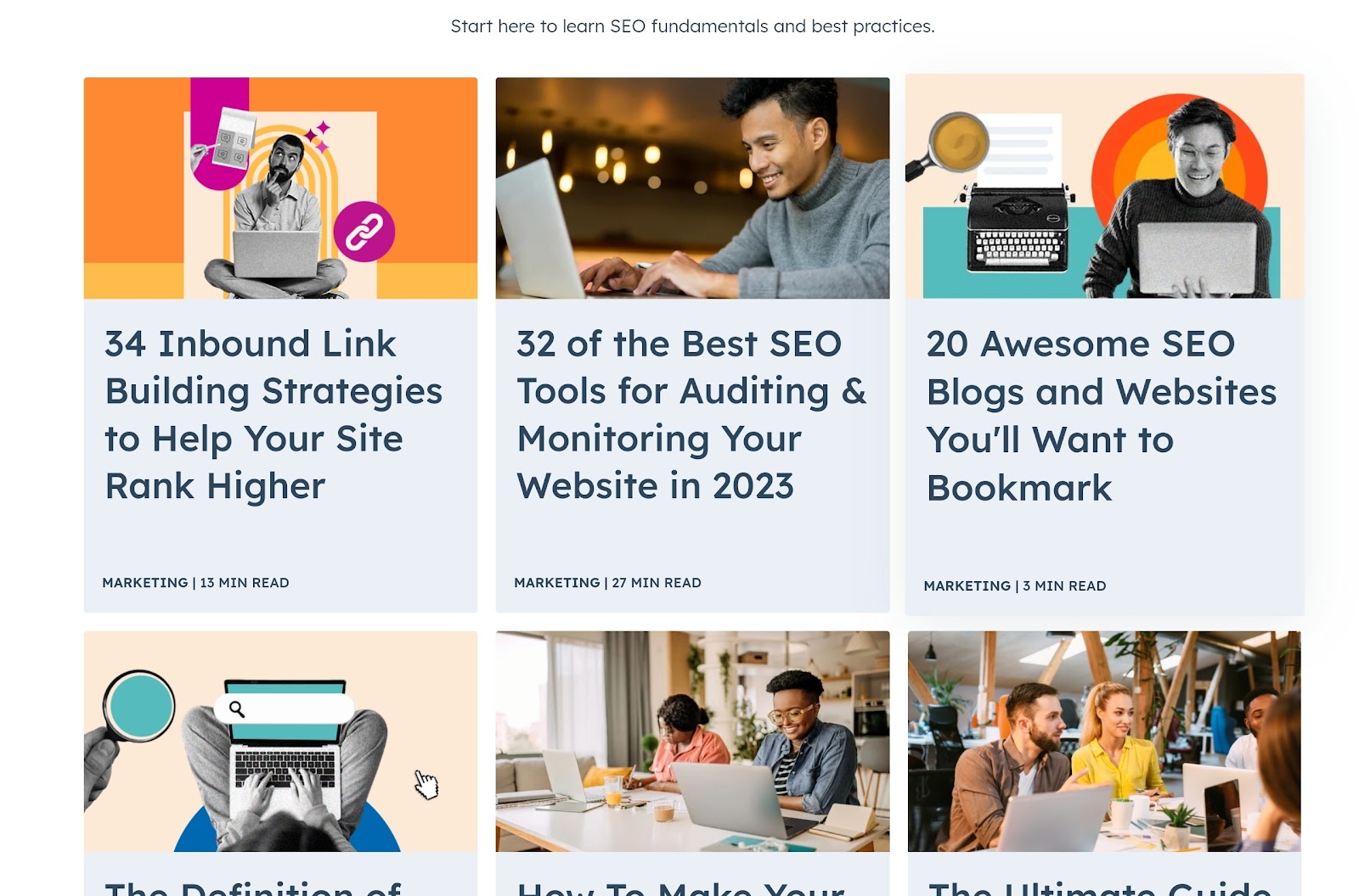 Hubspot은 SEO 전문가가 작성한 여러 블로그를 제공합니다.