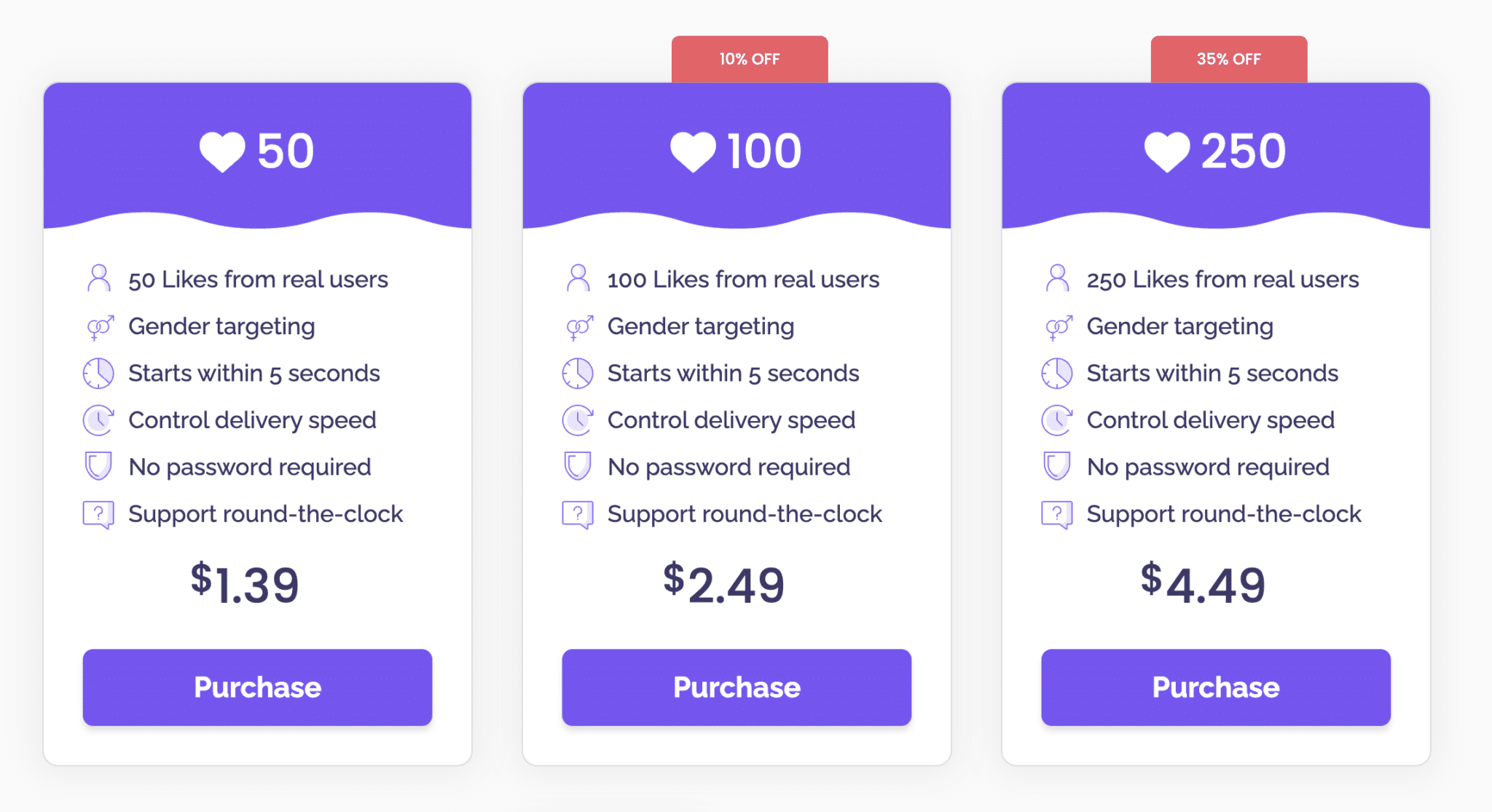 Stormlikes の価格設定のスクリーンショット