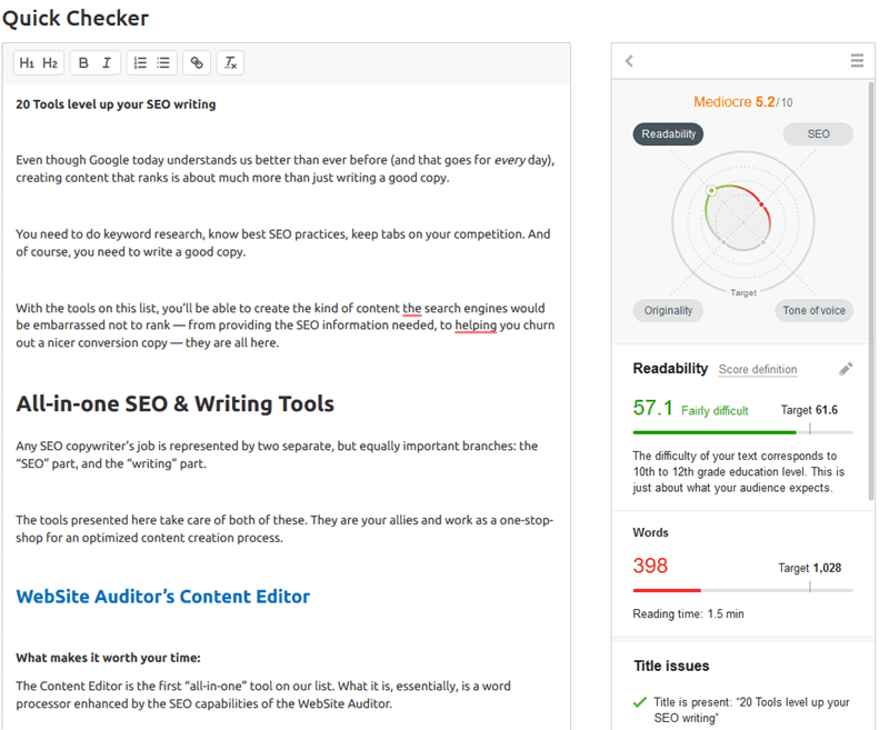 semrush-writing-assistant-quick-checker