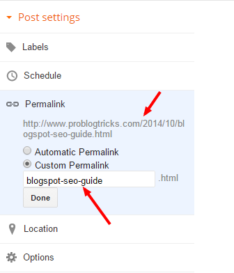 블로그 게시물 수정 퍼머링크 blogger-custom-url-blogspot-seo-guide
