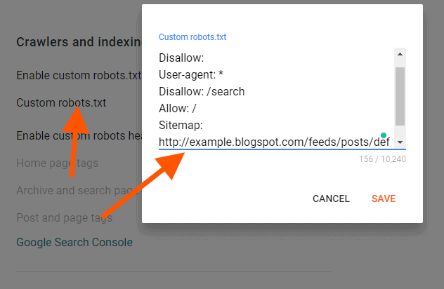 blogger-robots.txt-settings
