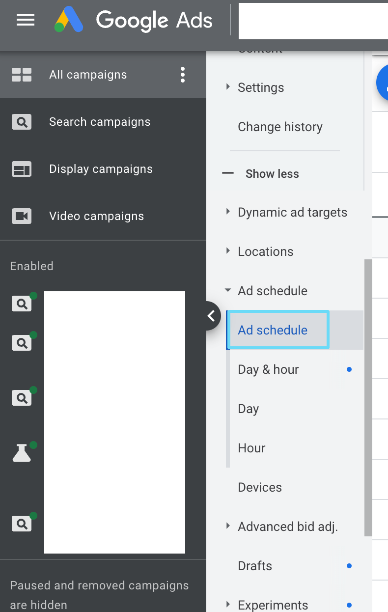 Google Ads 广告投放时间标签