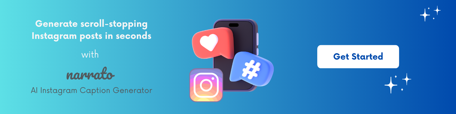 Generador de subtítulos de Instagram Narrato AI