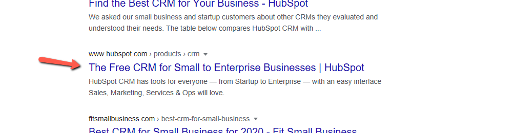 Un exemple d'une bonne balise de titre SEO pour une entreprise SaaS