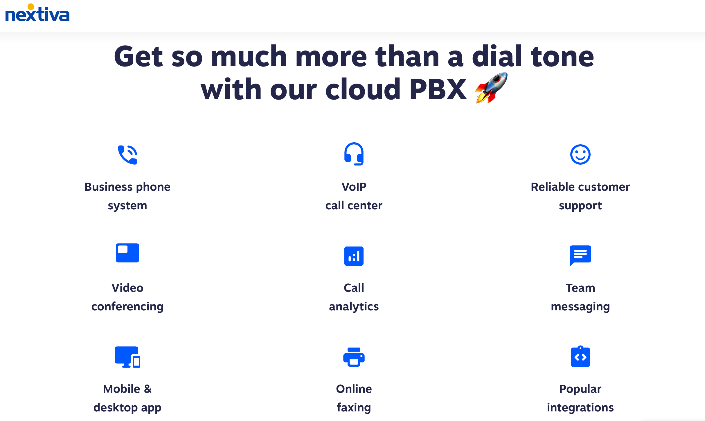 Sistema telefônico PABX em nuvem Nextiva