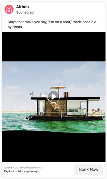 Die Facebook-Werbung von Airbnb