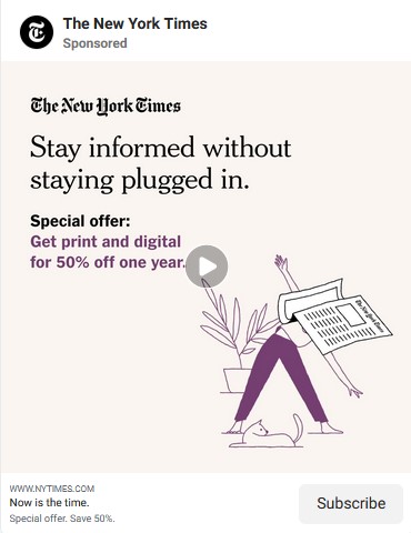 Die Facebook-Werbung der New York Times