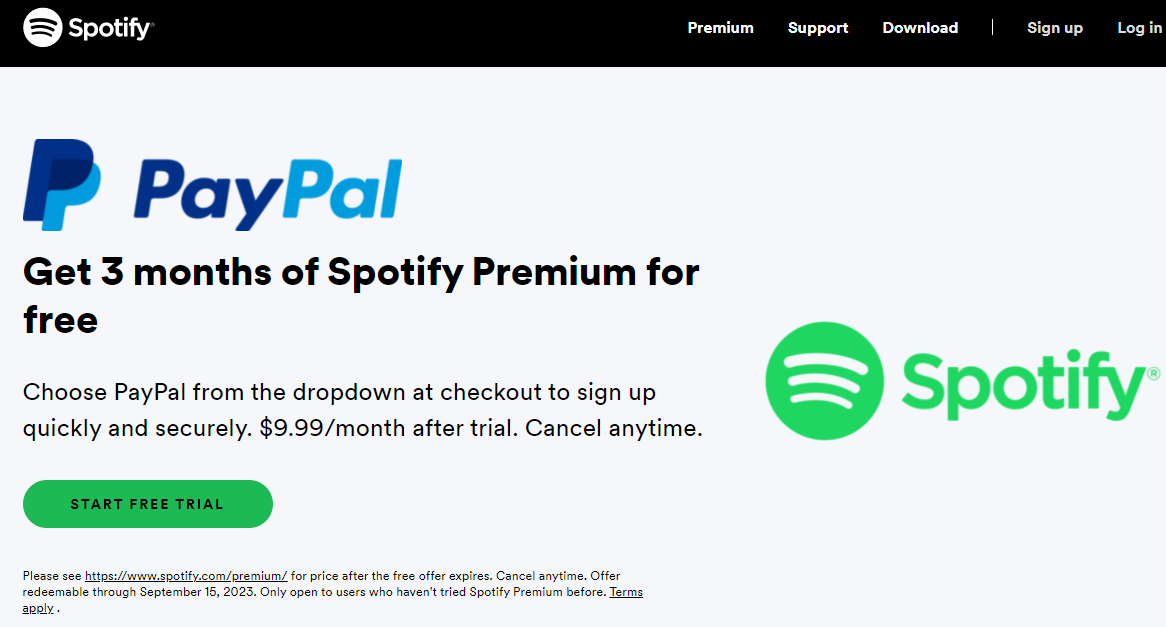 PayPal-Spotify-Werbung
