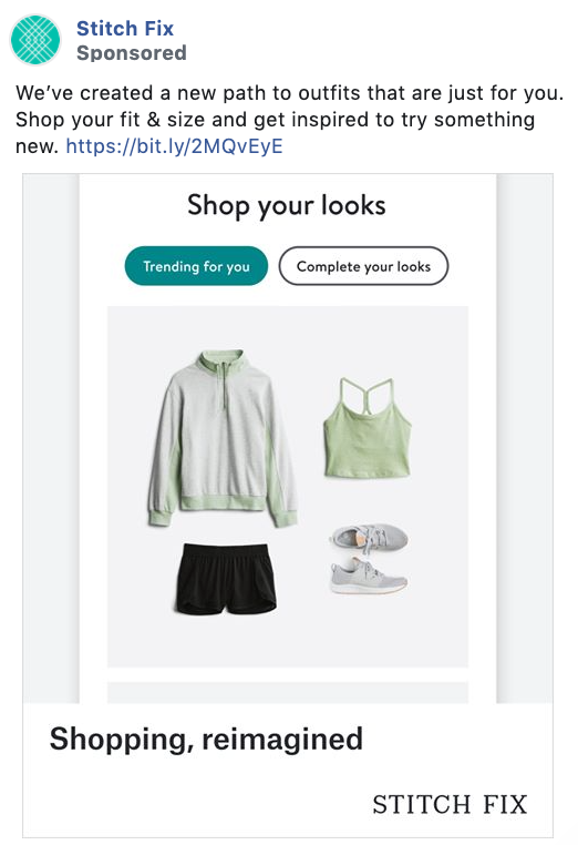 Stitch Fix Retargeting-Einkaufsanzeige