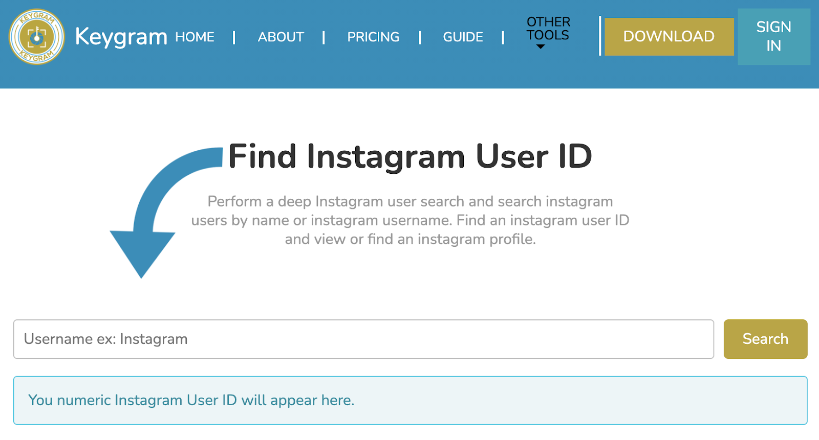 wyszukiwanie użytkowników na Instagramie w keygramie