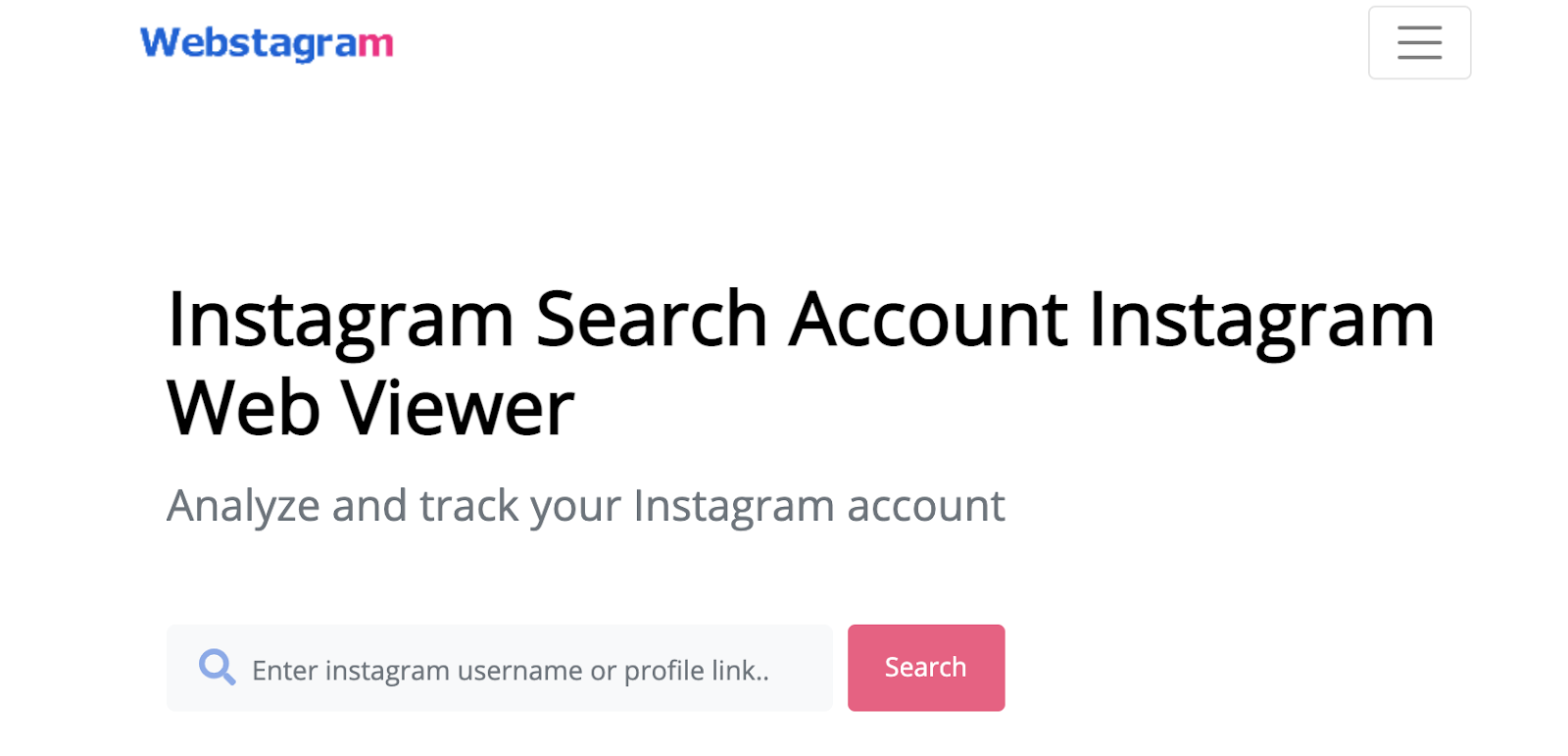 ウェブスタグラム Instagram 検索アカウント