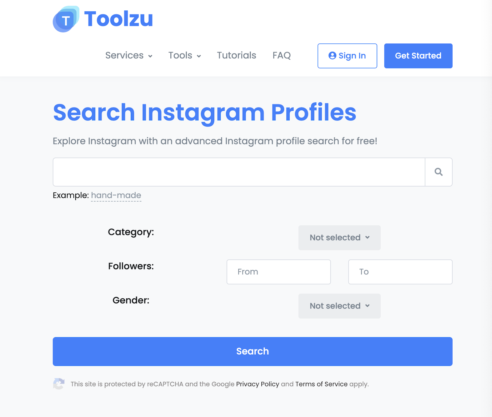 Toolzu Instagram-Profil-Suchfoto