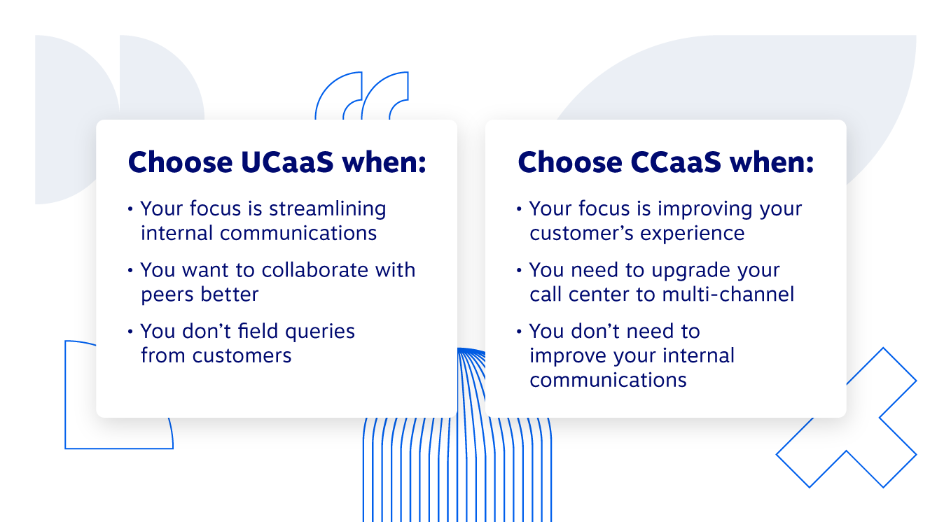UCaaS 與 CCaaS。選擇哪一個
