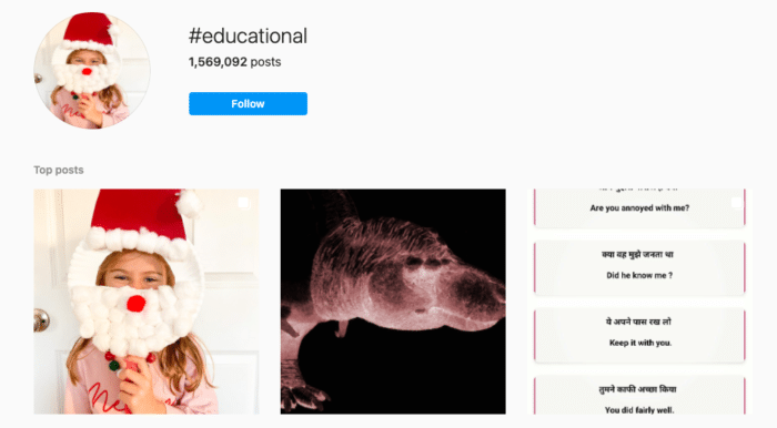 Hashtag #educativo en Instagram