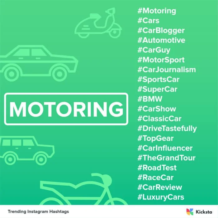 gráfico de hashtags de automobilismo