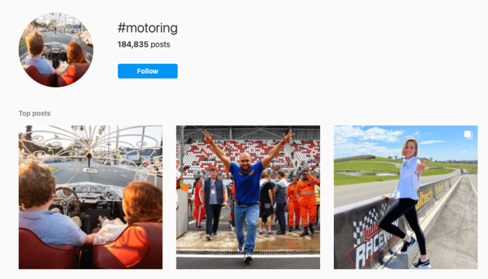 Hashtag #automobilismo su Instagram