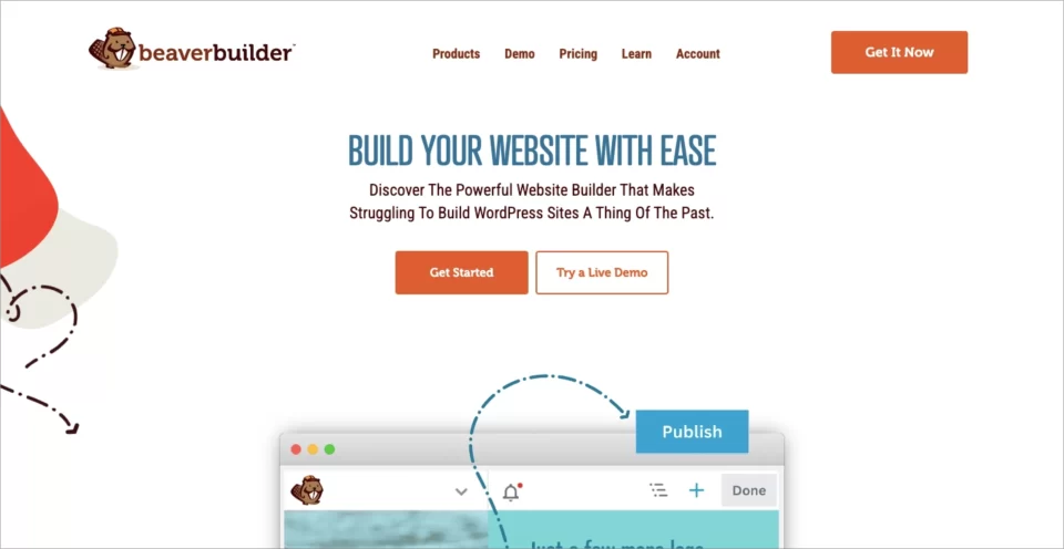 Melhor plug-in WordPress para página de destino: 6. Beaver Builder