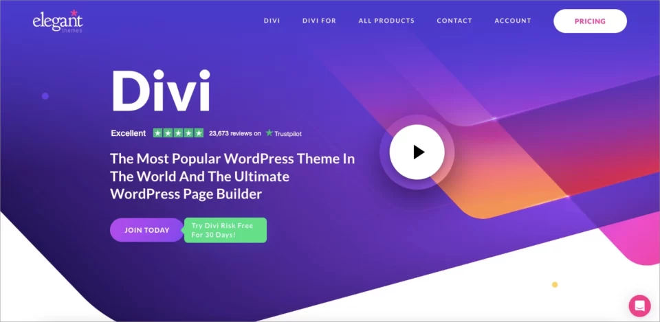 ปลั๊กอิน WordPress Landing Page ที่ดีที่สุด: 4. Divi
