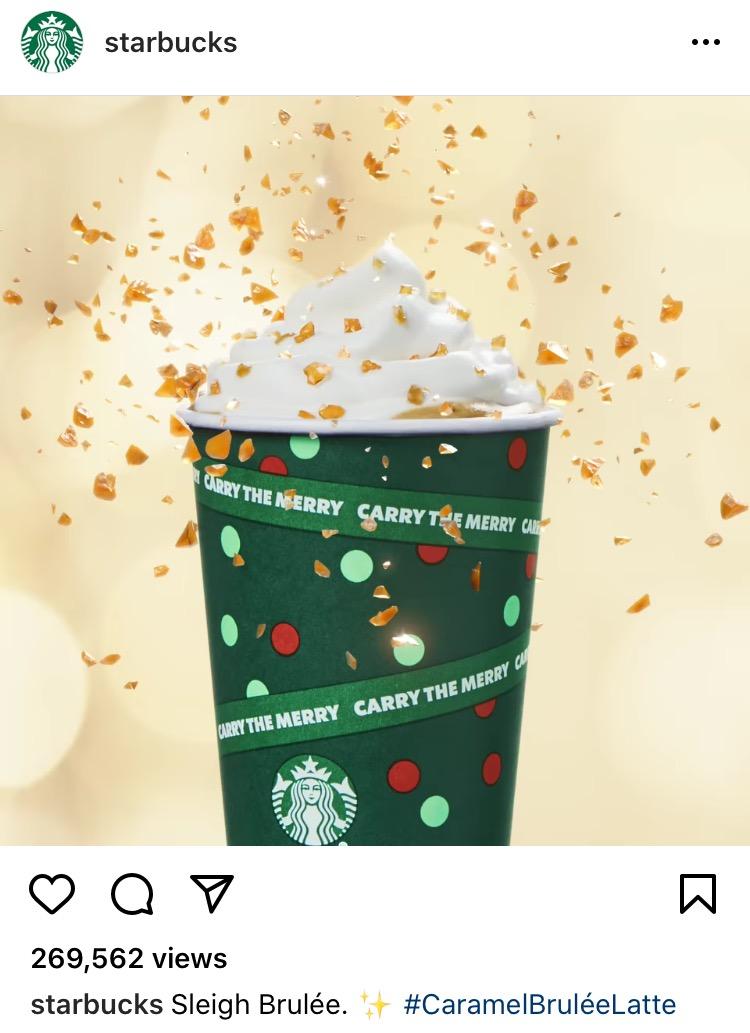 Instagram 圣诞星巴克的说明文字