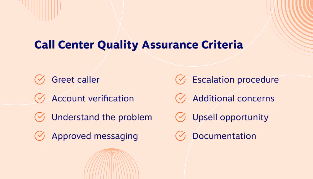 Critérios de garantia de qualidade do call center