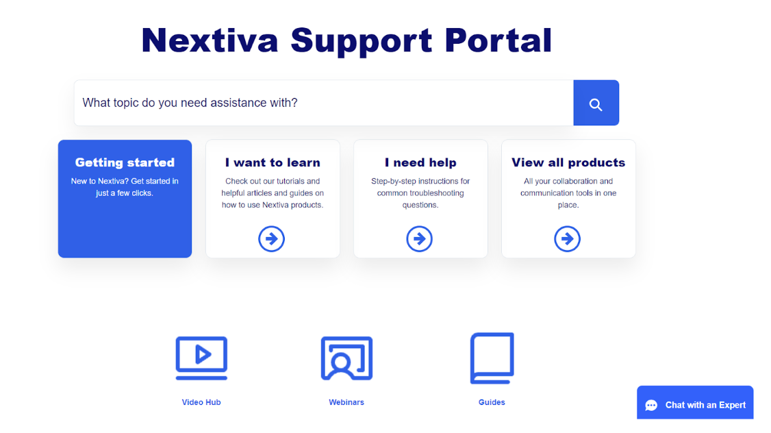 Portail d'assistance Nextiva