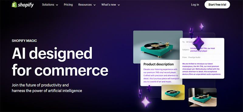 shopify zrzut ekranu AI dla e-commerce