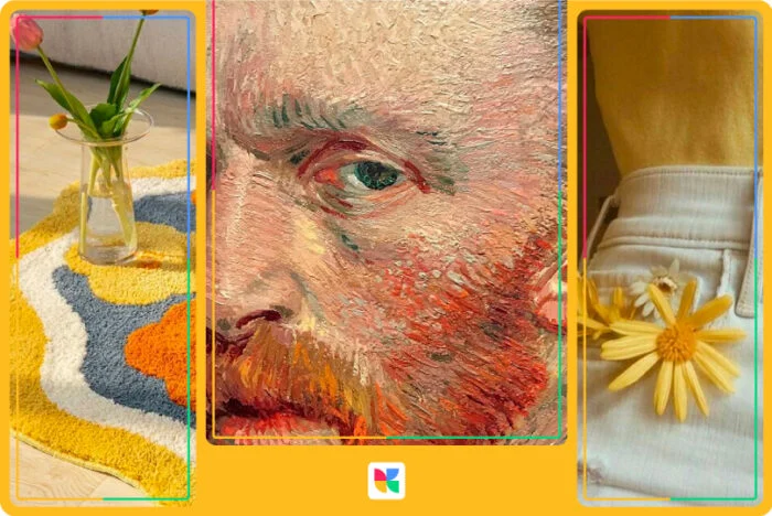 Estética artística: pintura e flores de Van-Gogh.