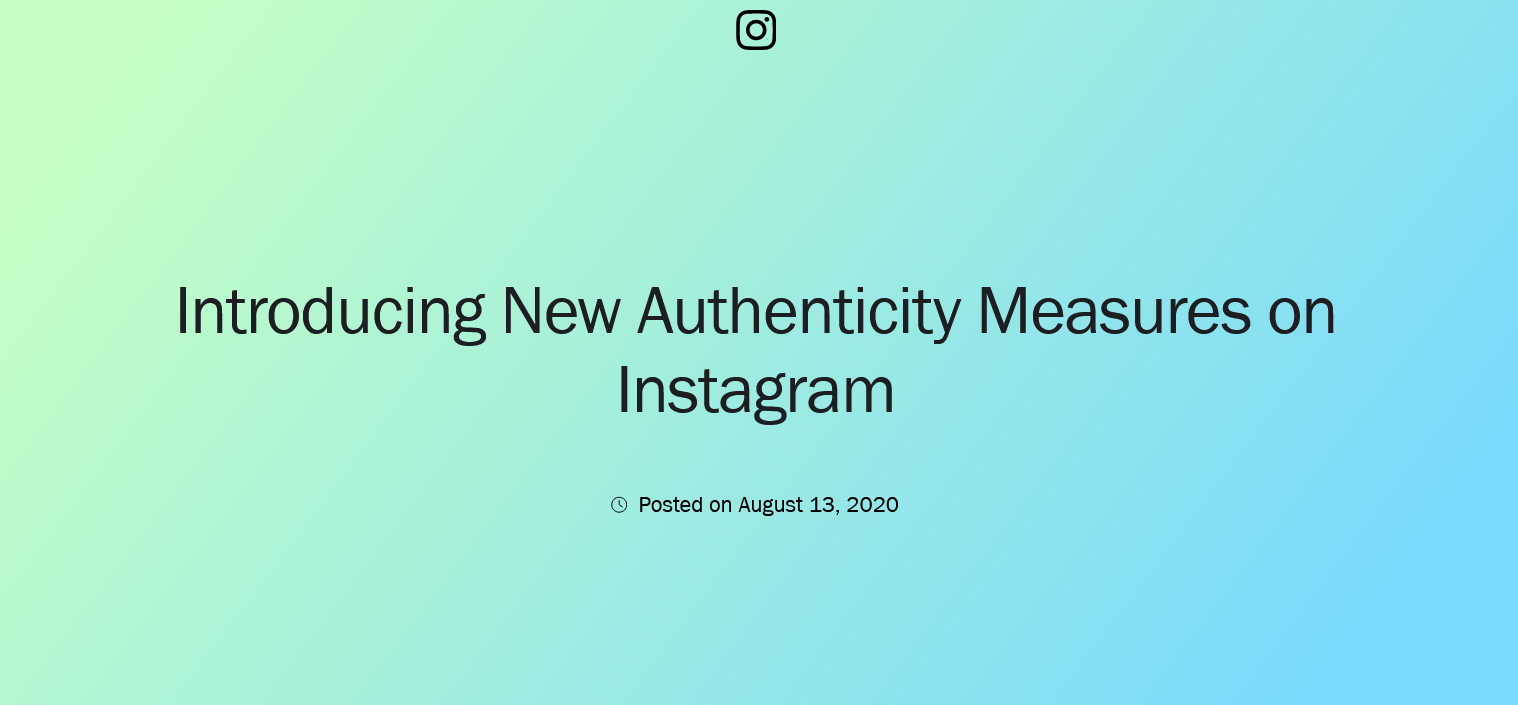 Novas medidas de autenticidade do Instagram em 2020