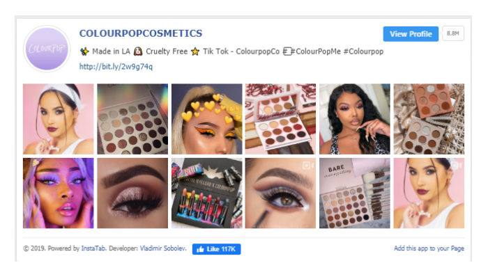 promovarea produselor cosmetice colorpop