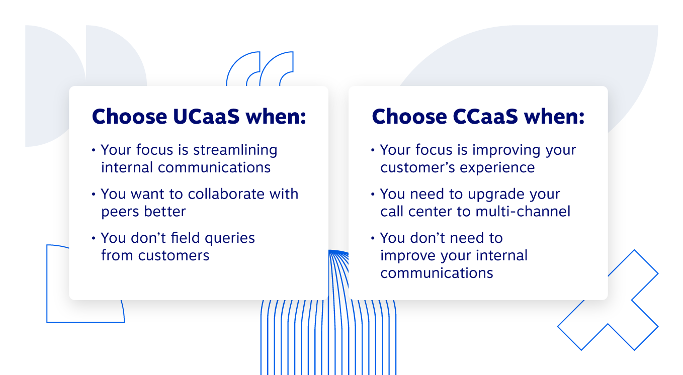 UCaaS contre CCaaS. Lequel choisir