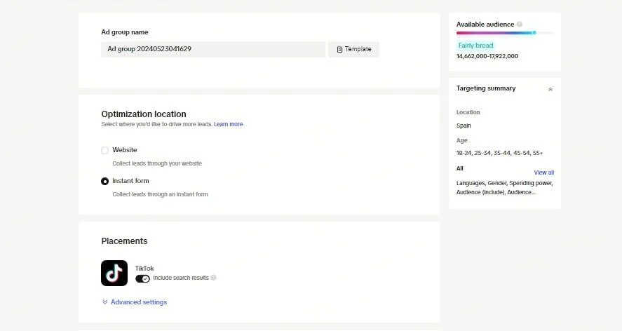 formulario o sitio web