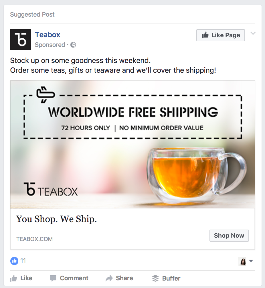 Iklan Facebook Teabox